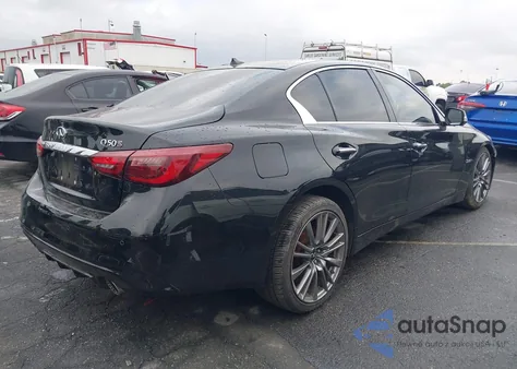 2020 Infiniti Q50 Red Sport 400 из США, поврежденный, VIN JN1FV7AP1LM630089